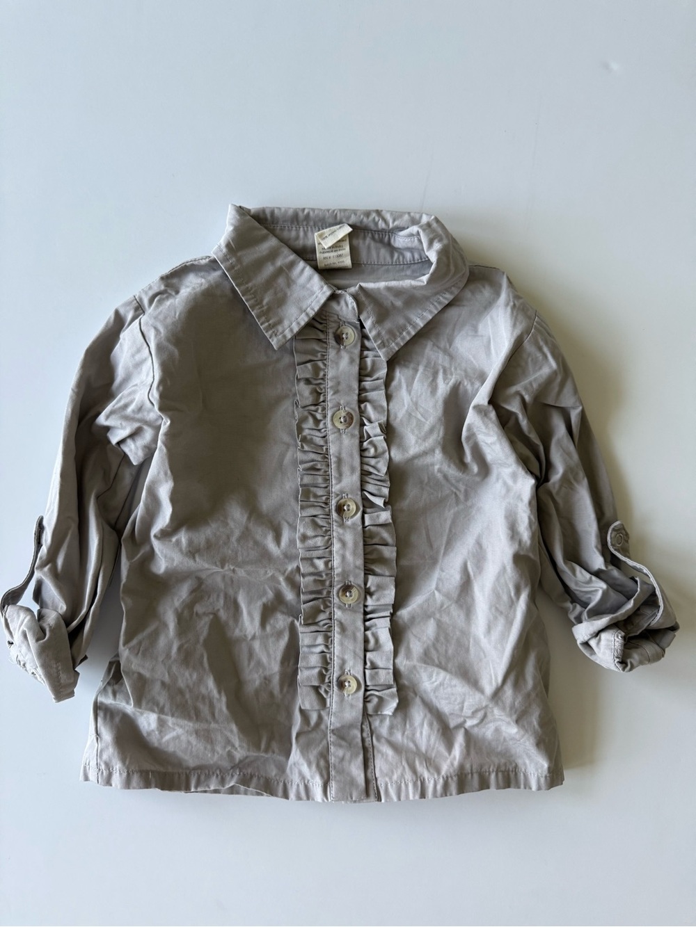 Kate Quinn boy ruffle button down shirt 18-24 months EUC